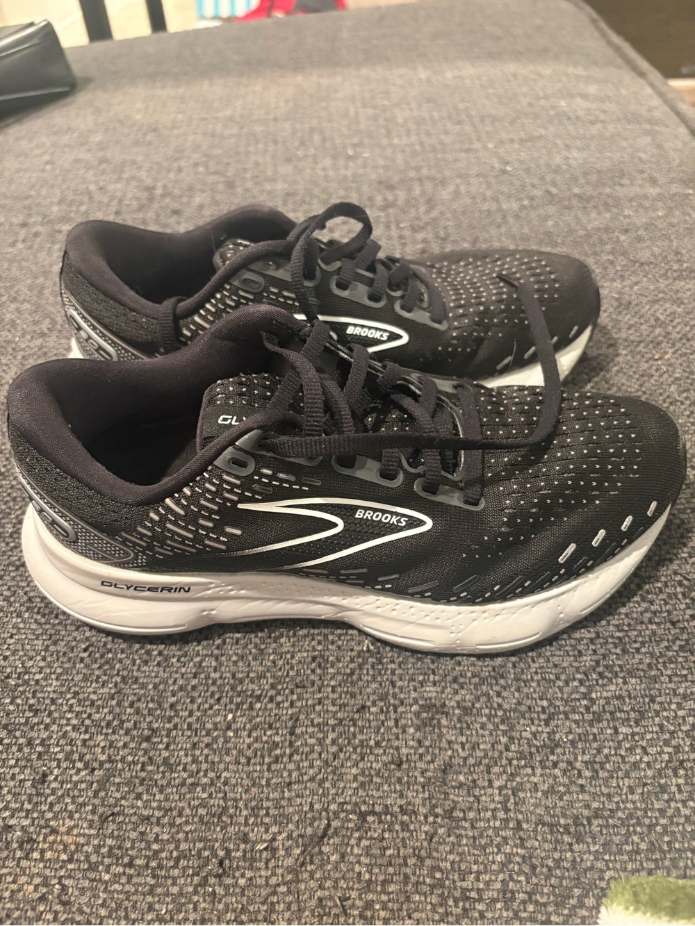 Brooks Women's Black and White Glycerin Running Shoes